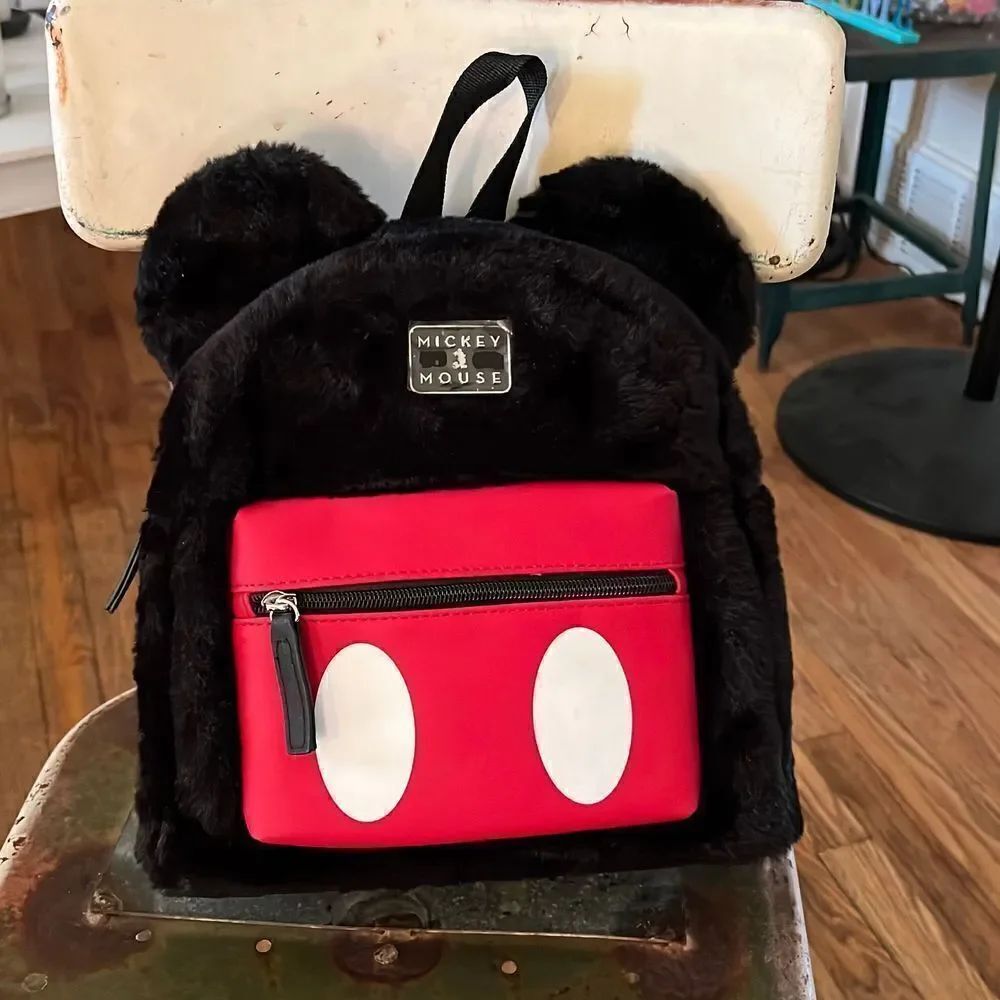 Disney Faux Fur Mickey Mouse Backpack - Picture 5 of 7